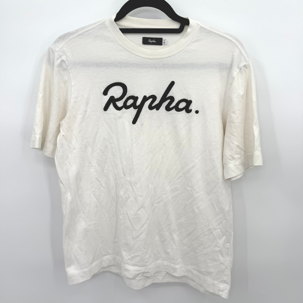 Rapha Logo Tee Mens S White Cotton Cycling Gorpcore Athleisure Minimalist Sporty